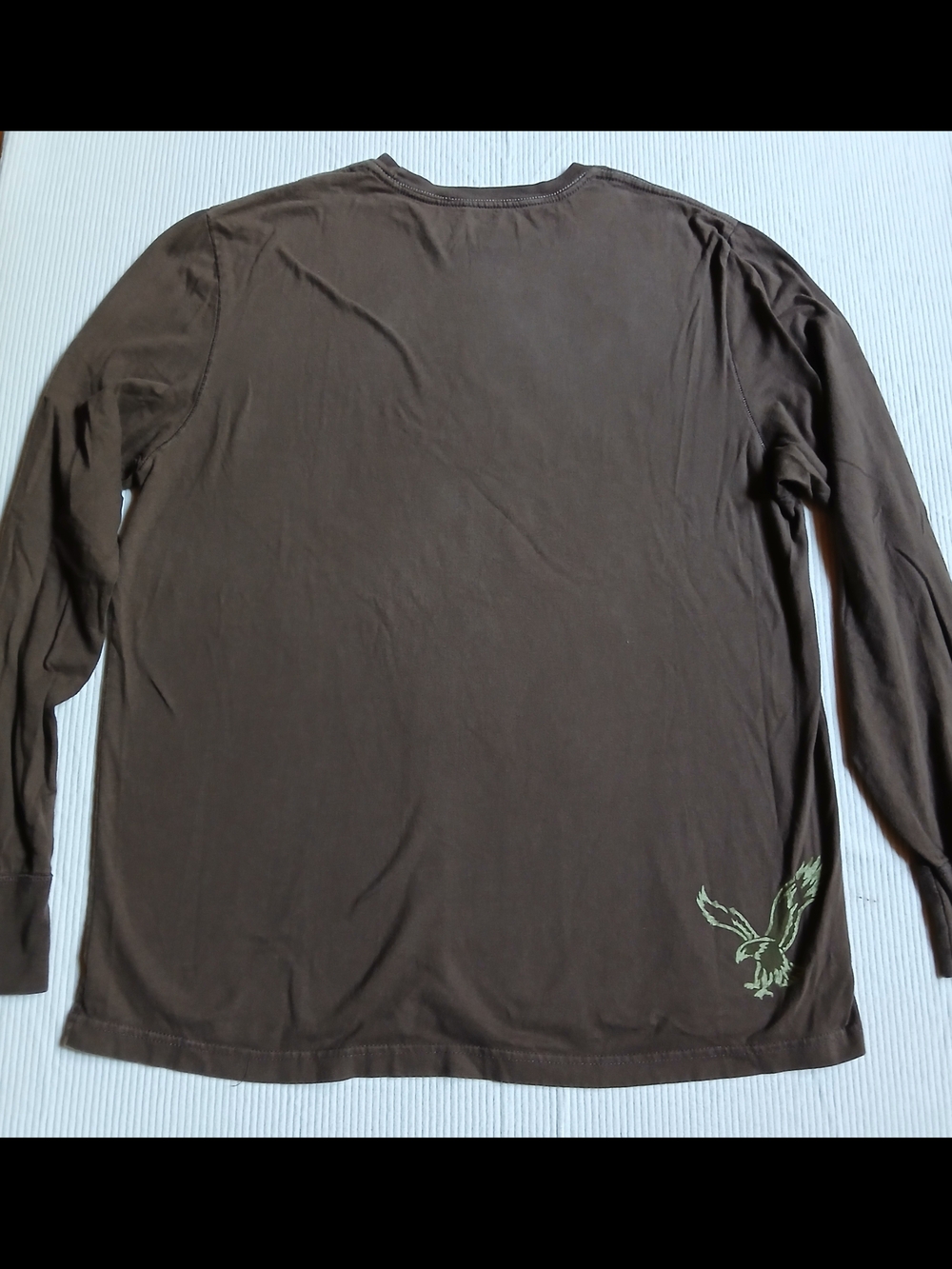 American Eagle Outfitters Shirt Mens XL Brown Long Sleeve Graphic Tee Y2K - Picture 7 of 8